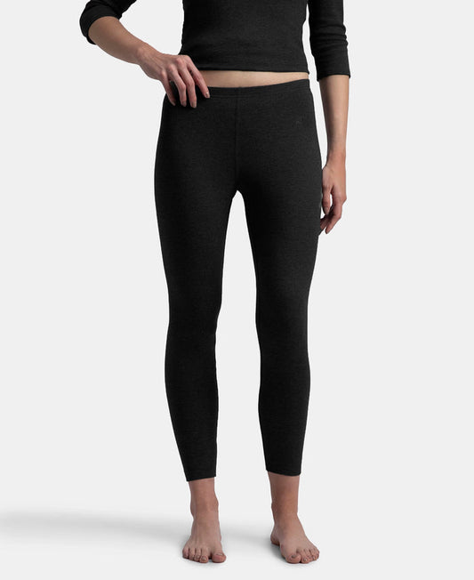 Super Warm Super Combed Cotton Rich Brushed Fabric Thermal Leggings with StayWarm Technology - Black