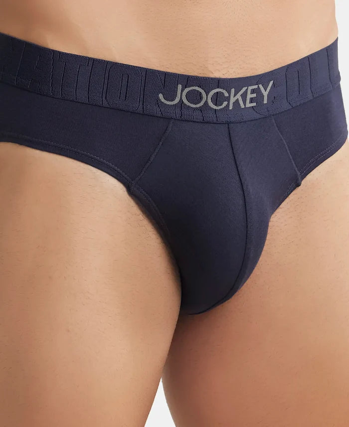 Tencel Micro Modal Cotton Elastane Solid Brief with Natural StayFresh Properties - Forest Night-6