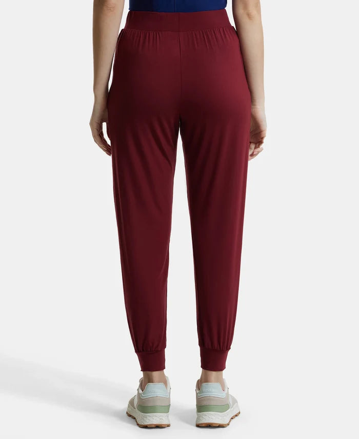 Tencel Lyocell Elastane Relaxed Fit Yoga Pants with Envi - Cabernet-3