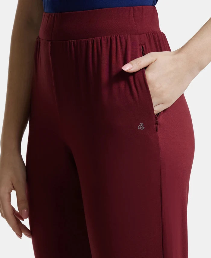 Tencel Lyocell Elastane Relaxed Fit Yoga Pants with Envi - Cabernet-7