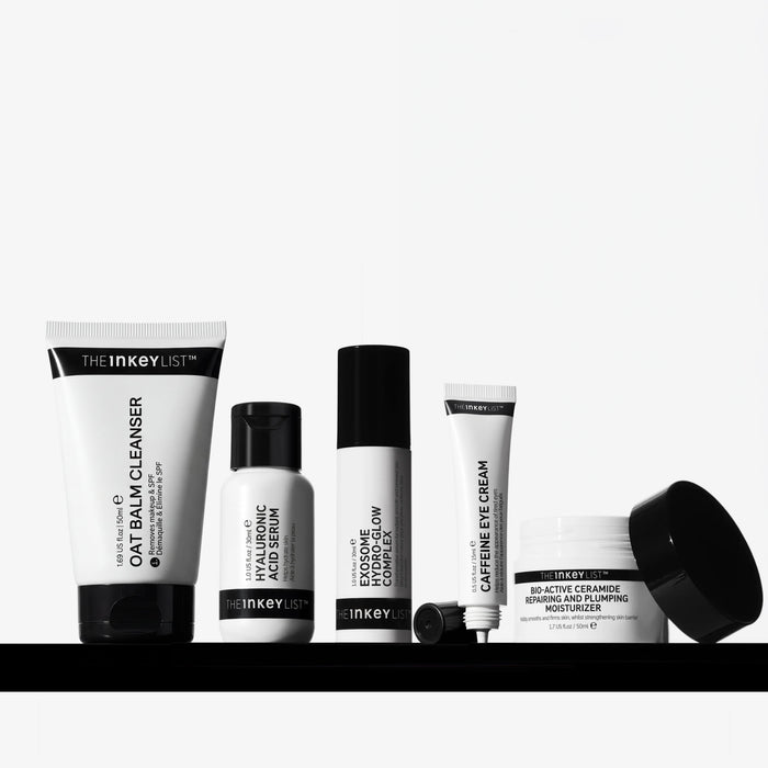 Collection of skincare products from The Inkey List on a white background