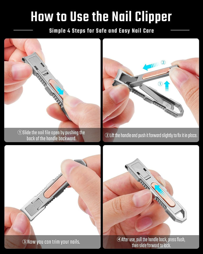 Trim Fingernail Clippers With Keychain