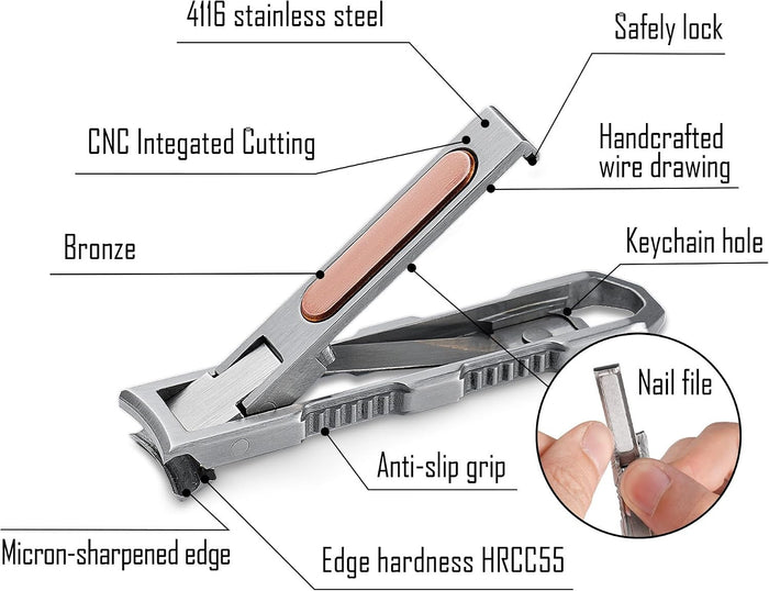Trim Fingernail Clippers With Keychain