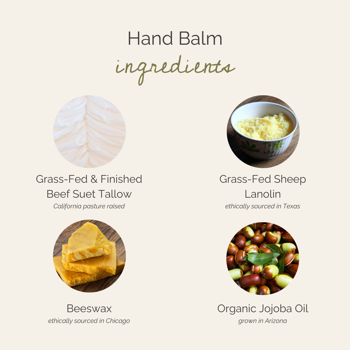 unscented tallow + lanolin hand balm