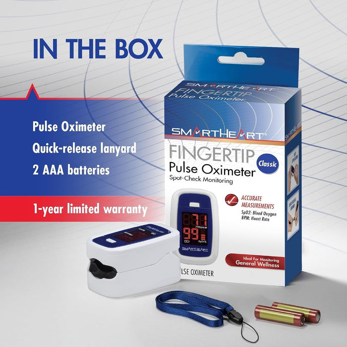 Veridian SmartHeart Fingertip Pulse Oximeter, Adult - 11-50K-Single - LL Medico