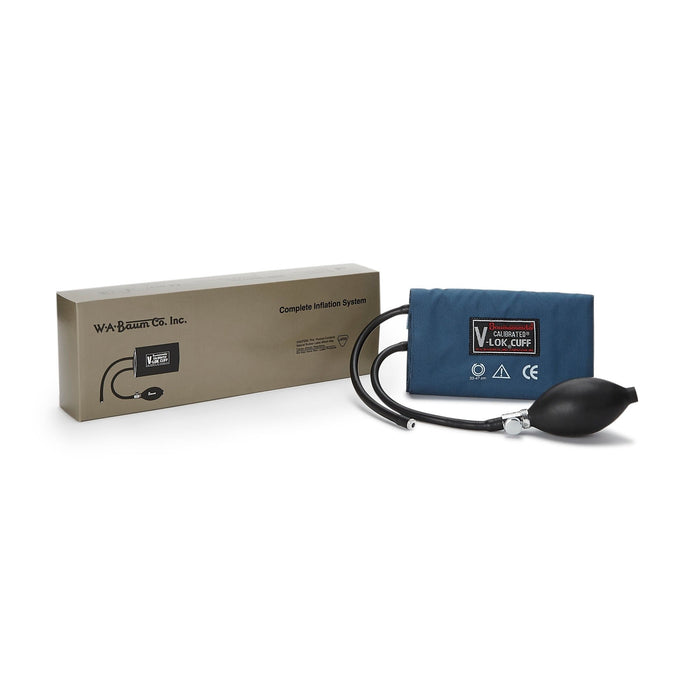W.A. Baum Calibrated V-Lok Blood Pressure Cuff and Bulb, Large Adult - 1825-Single - LL Medico