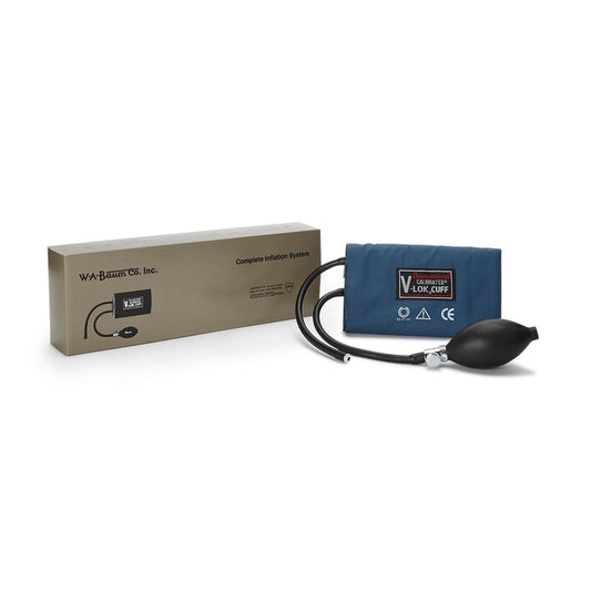 W.A. Baum Calibrated V-Lok Blood Pressure Cuff and Bulb, Large Adult - 1825-Single - LL Medico