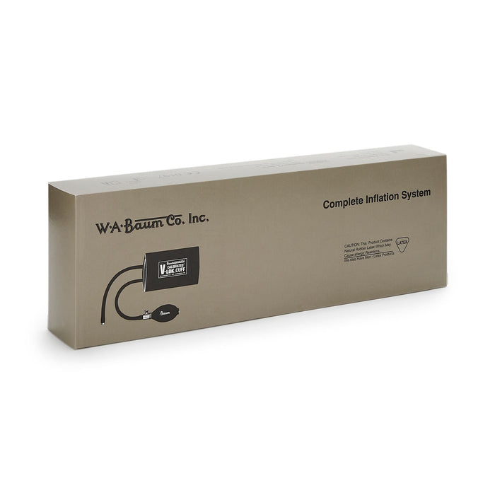 W.A. Baum Calibrated V-Lok Blood Pressure Cuff and Bulb, Large Adult - 1825-Single - LL Medico
