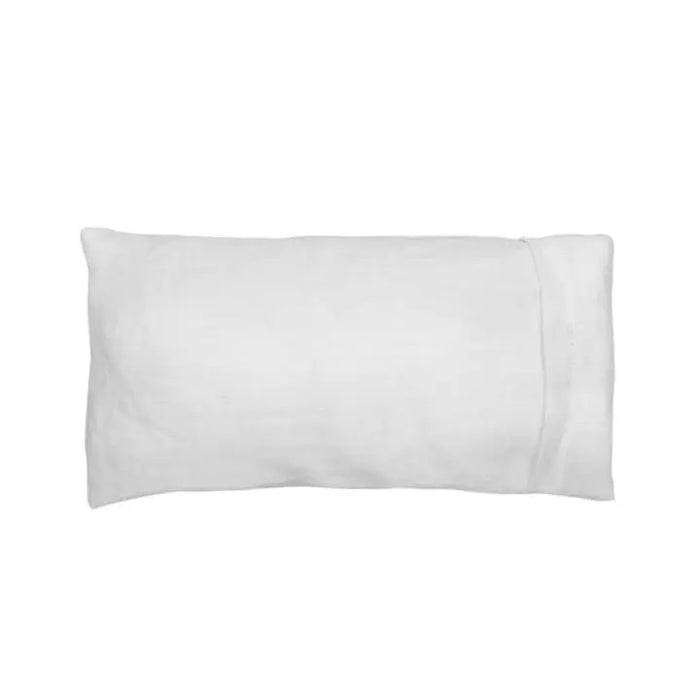 The WASHED IVORY LINEN EYE PILLOW by E WIGHTMAN & CO is a plain white rectangular eye pillow with a simple pillowcase, shown on a white background.