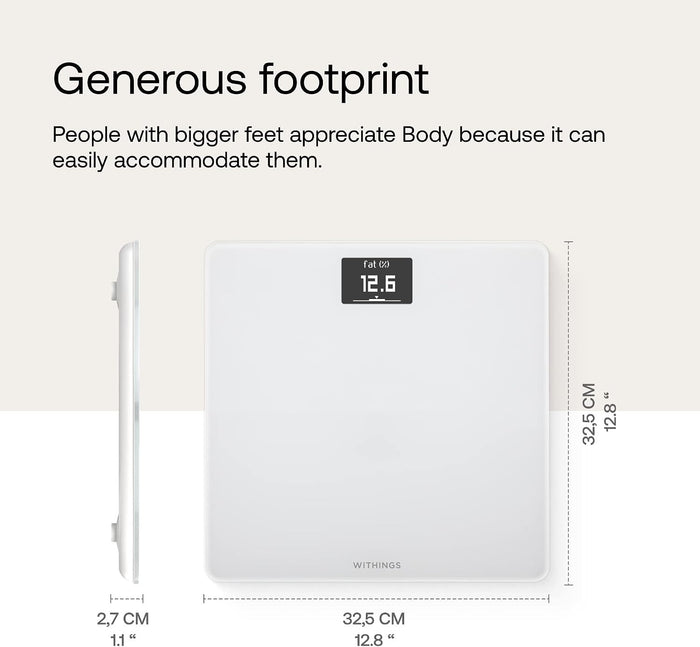 Withings Body Digital Wi-Fi Smart Scale with BMI, White - WBS06-WHITE-ALL-INTER-Single - LL Medico
