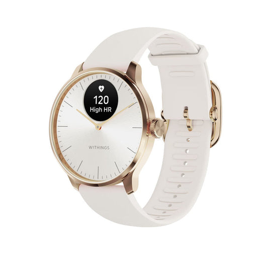 Withings ScanWatch Light Hybrid Smartwatch, 37mm, White & Rose Gold - HWA11-MODEL1-ALL-INT-Single - LL Medico